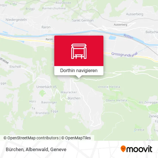Bürchen, Albenwald Karte