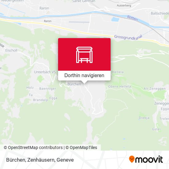 Bürchen, Zenhäusern Karte