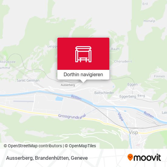 Ausserberg, Brandenhütten Karte