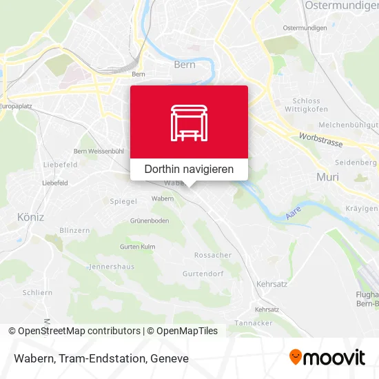 Wabern, Tram-Endstation Karte