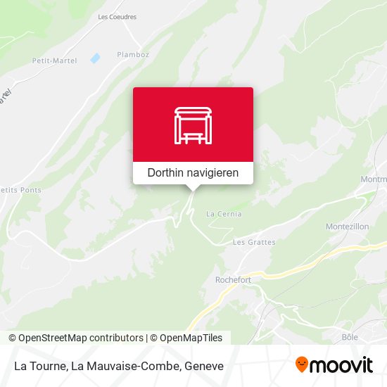 La Tourne, La Mauvaise-Combe Karte