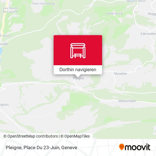 Pleigne, Place Du 23-Juin Karte