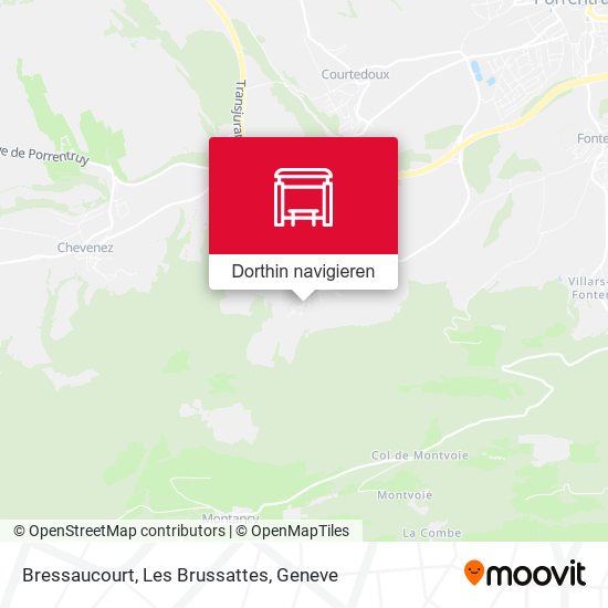 Bressaucourt, Les Brussattes Karte