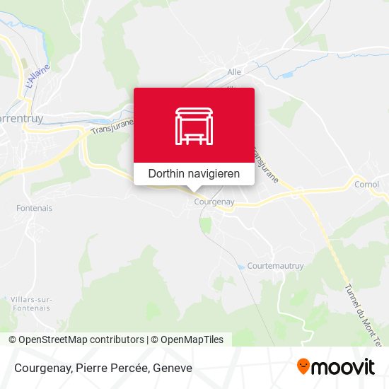 Courgenay, Pierre Percée Karte