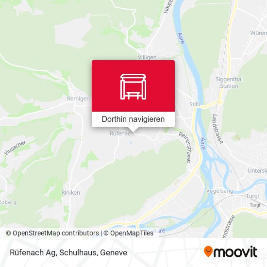 Rüfenach Ag, Schulhaus Karte