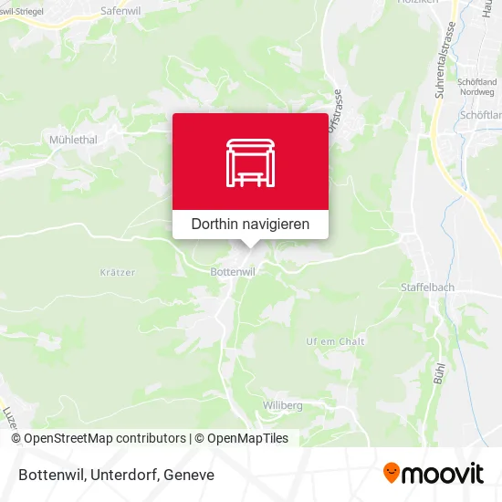 Bottenwil, Unterdorf Karte