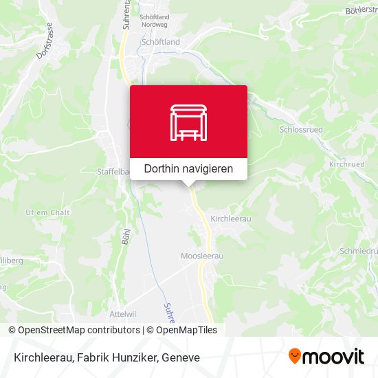 Kirchleerau, Fabrik Hunziker Karte