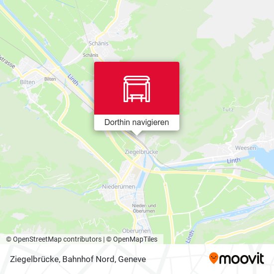 Ziegelbrücke, Bahnhof Nord Karte