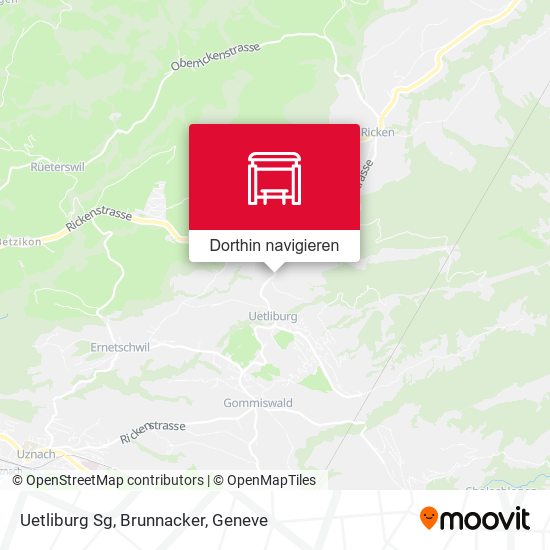Uetliburg Sg, Brunnacker Karte