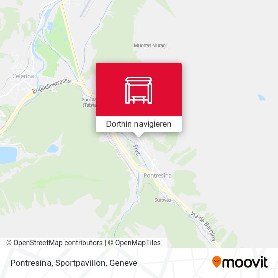 Pontresina, Sportpavillon Karte