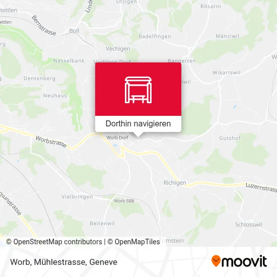 Worb, Mühlestrasse Karte