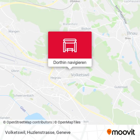 Volketswil, Huzlenstrasse Karte