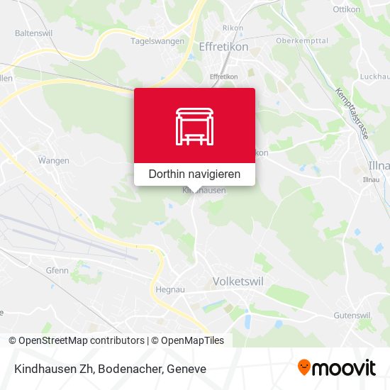 Kindhausen Zh, Bodenacher Karte