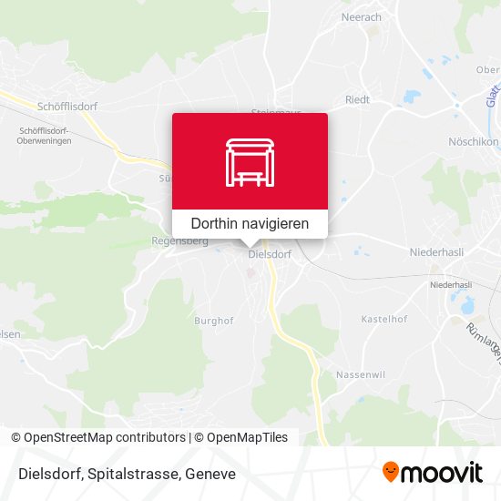 Dielsdorf, Spitalstrasse Karte