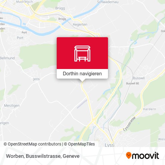 Worben, Busswilstrasse Karte