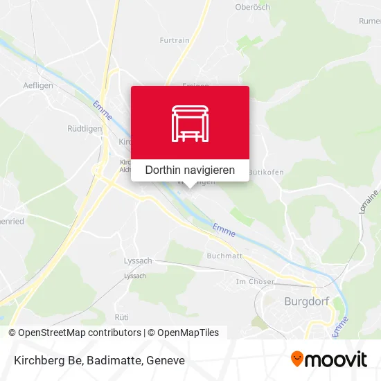 Kirchberg Be, Badimatte Karte