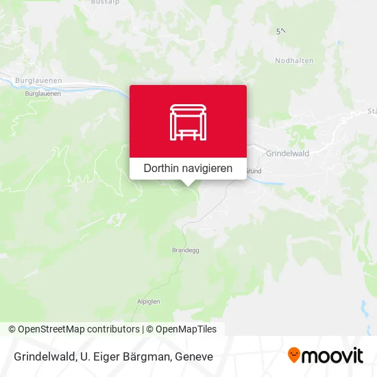 Grindelwald, U. Eiger Bärgman Karte