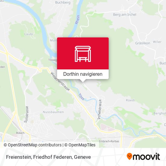 Freienstein, Friedhof Federen Karte