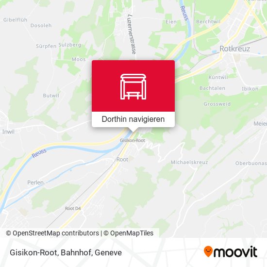 Gisikon-Root, Bahnhof Karte