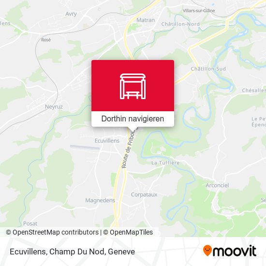 Ecuvillens, Champ Du Nod Karte