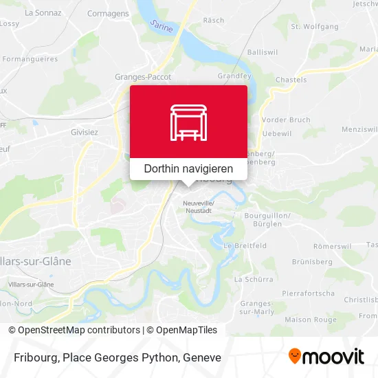 Fribourg, Place Georges Python Karte