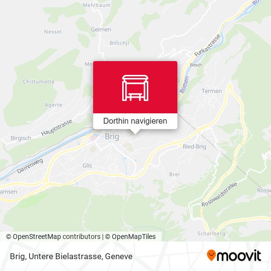 Brig, Untere Bielastrasse Karte