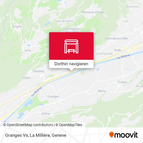 Granges Vs, La Millière Karte
