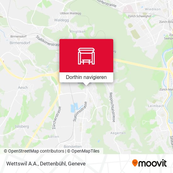 Wettswil A.A., Dettenbühl Karte