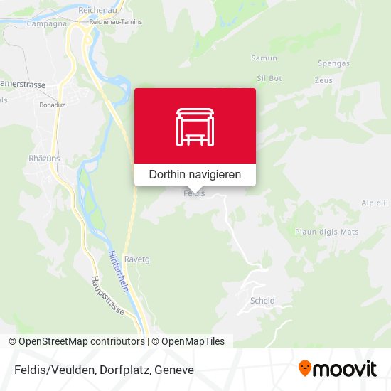 Feldis/Veulden, Dorfplatz Karte