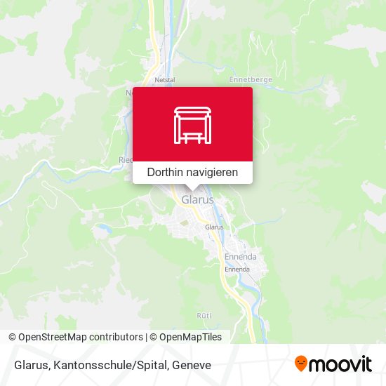 Glarus, Kantonsschule/Spital Karte