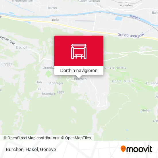 Bürchen, Hasel Karte