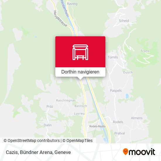 Cazis, Bündner Arena Karte
