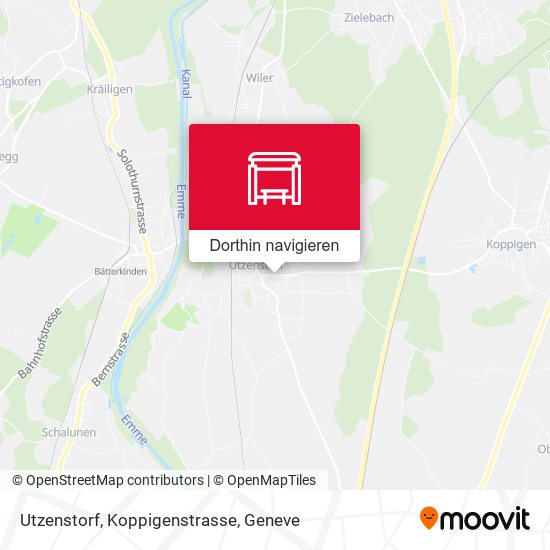 Utzenstorf, Koppigenstrasse Karte