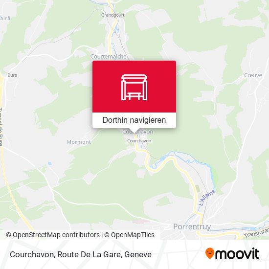 Courchavon, Route De La Gare Karte