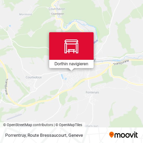 Porrentruy, Route Bressaucourt Karte