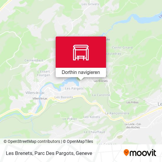 Les Brenets, Parc Des Pargots Karte