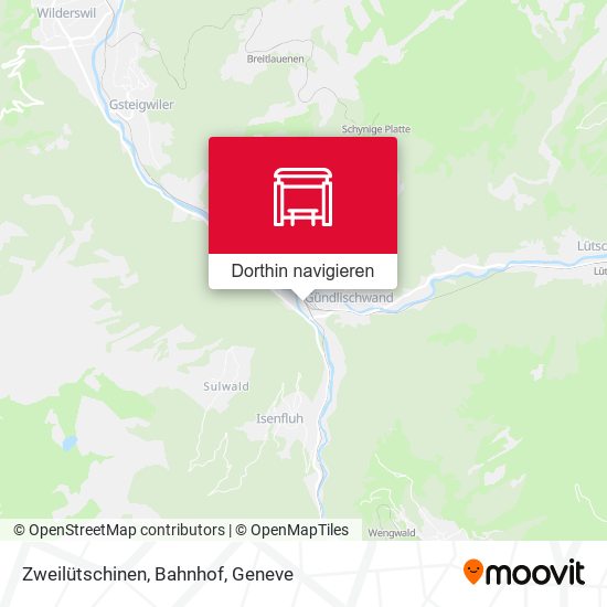 Zweilütschinen, Bahnhof Karte