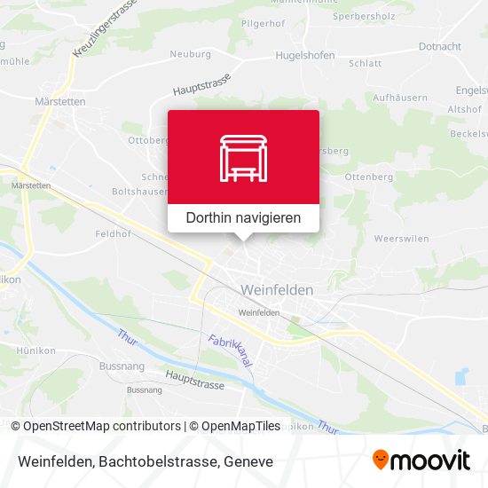 Weinfelden, Bachtobelstrasse Karte