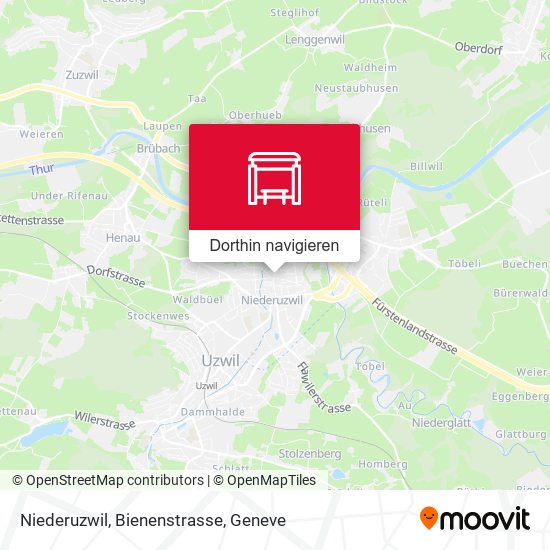 Niederuzwil, Bienenstrasse Karte