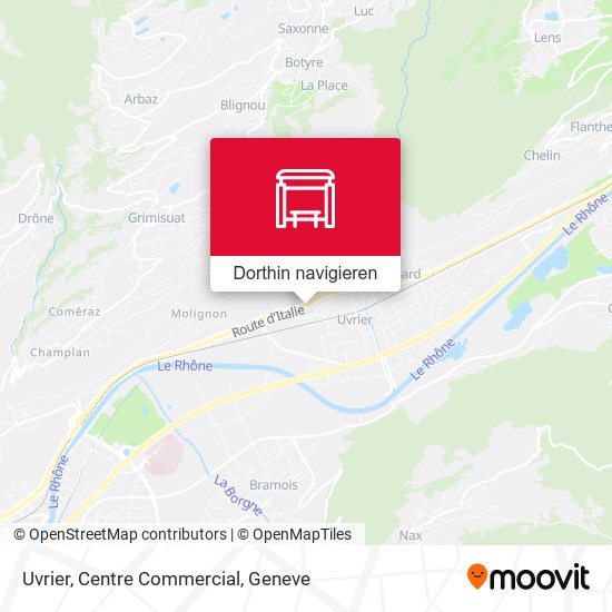 Uvrier, Centre Commercial Karte
