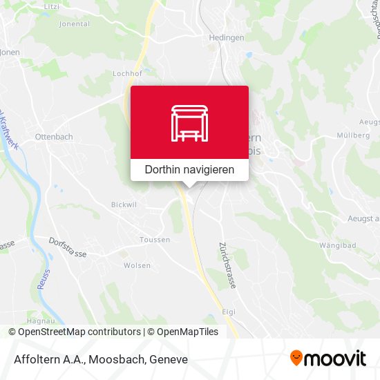 Affoltern A.A., Moosbach Karte