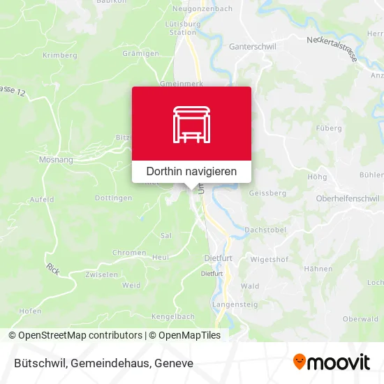 Bütschwil, Gemeindehaus Karte