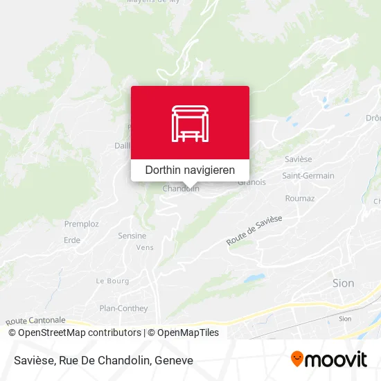 Savièse, Rue De Chandolin Karte