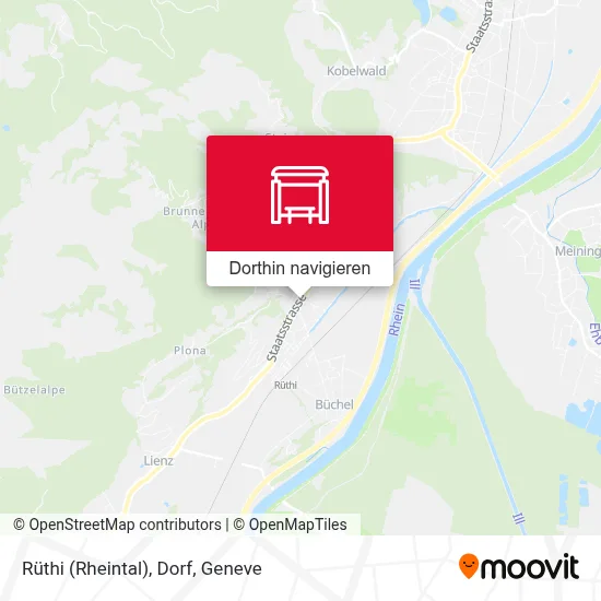 Rüthi (Rheintal), Dorf Karte