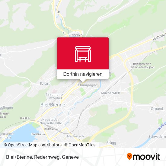 Biel/Bienne, Redernweg Karte