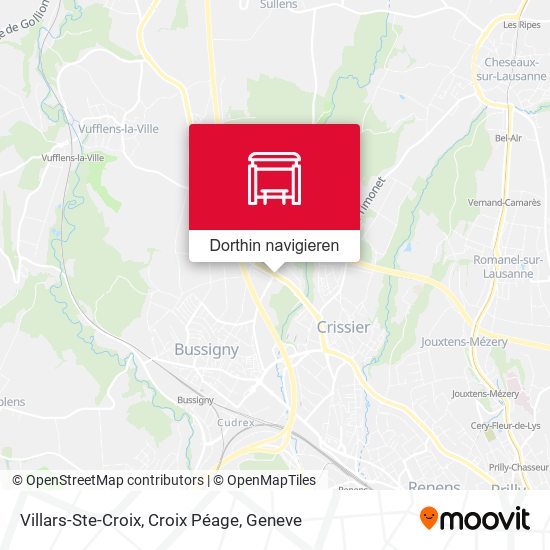 Villars-Ste-Croix, Croix Péage Karte