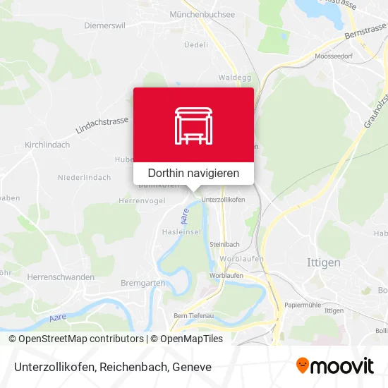 Unterzollikofen, Reichenbach Karte