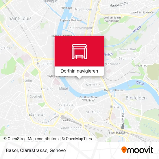 Basel, Clarastrasse Karte