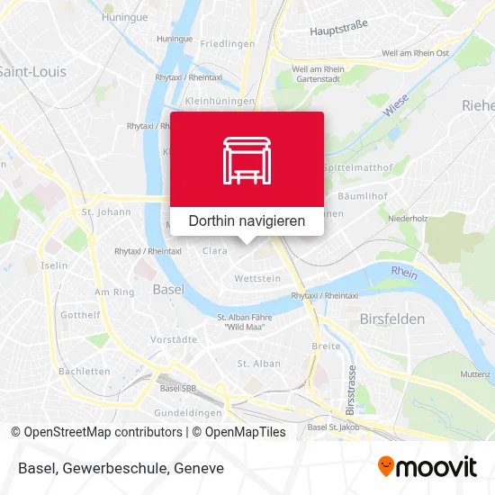 Basel, Gewerbeschule Karte