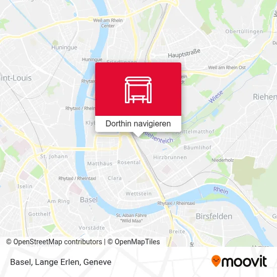 Basel, Lange Erlen Karte